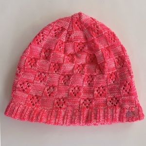Champion Girls Hot Pink And White Knit Beanie Hat One Size